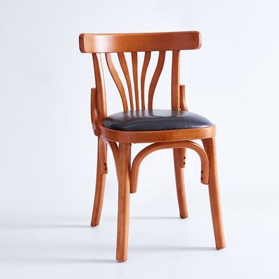 Hotelarmloze eetstoel met houten structuur