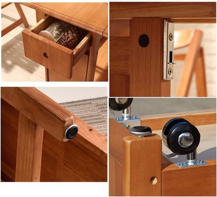 Home Office Afklaptafel van massief hout in Amerikaanse notenkleur met massief frame en stijl