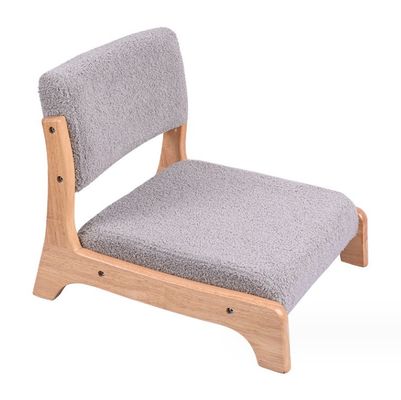 Postverpakking Japanse stijl Tatami Hout Legless Floor Tea Chair Solid Hout met rugsteun