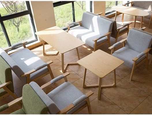 Moderne ontwerp zachte stoel stoel voor woonkamer en hotel W65*D59*H75CM Solid Wood Fabric Houten sofa stoel