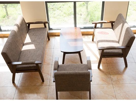 Moderne ontwerp zachte stoel stoel voor woonkamer en hotel W65*D59*H75CM Solid Wood Fabric Houten sofa stoel