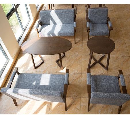 Moderne ontwerp zachte stoel stoel voor woonkamer en hotel W65*D59*H75CM Solid Wood Fabric Houten sofa stoel