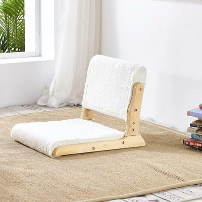 Postverpakking Y Leisure Chair Style Japanse Tatami Hout Legless Floor Tea Chair met rugsteun