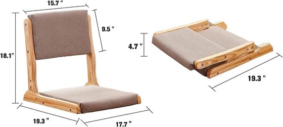 Postverpakking Y Leisure Chair Style Japanse Tatami Hout Legless Floor Tea Chair met rugsteun