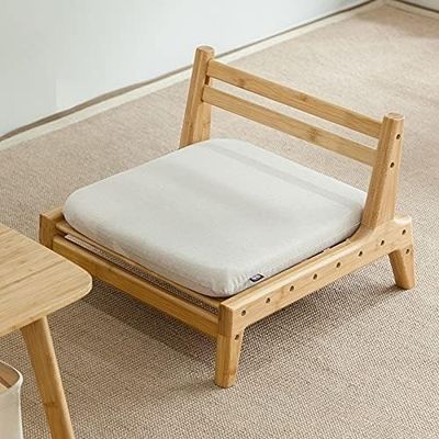 Home Meubelen Japanse Tatami Hout Legless Floor Tea Chair met rugsteun OEM/ODM JA