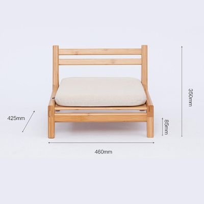 Home Meubelen Japanse Tatami Hout Legless Floor Tea Chair met rugsteun OEM/ODM JA