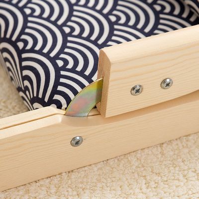 Modern stijl woonkamer stoel Japanse Tatami Hout Legless vloer Theestoel met rugsteun Solid Hout vloer stoel