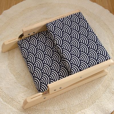 Modern stijl woonkamer stoel Japanse Tatami Hout Legless vloer Theestoel met rugsteun Solid Hout vloer stoel