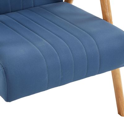 Wabi-Sabi Design Style Stof Polstered Solid Wood Leisure Lounge Houten bank stoel voor woonkamer