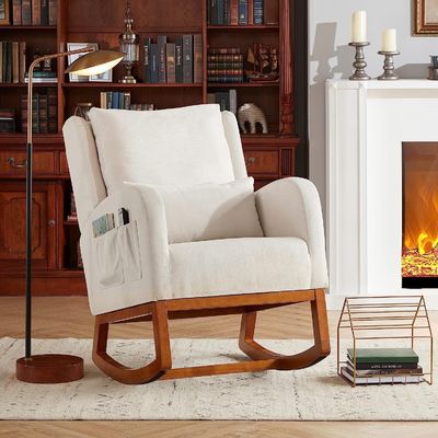 Nordic Stoffen Minimalist Cafe Houten loungestoel Accent Leisure stoelen Armstoel Home Office Meubelen Eenpersoonsbank Stoel