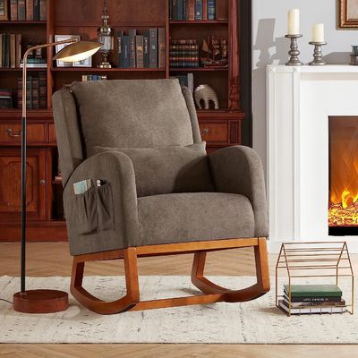Nordic Stoffen Minimalist Cafe Houten loungestoel Accent Leisure stoelen Armstoel Home Office Meubelen Eenpersoonsbank Stoel