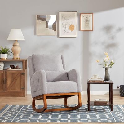 Nordic Stoffen Minimalist Cafe Houten loungestoel Accent Leisure stoelen Armstoel Home Office Meubelen Eenpersoonsbank Stoel