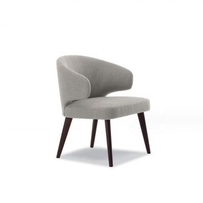 OEM Ja Eetkamer Houten benen Fluwelen fauteuil Eenpersoons vleugel rugleuning Eetstoelen voor luxe restaurantmeubilair