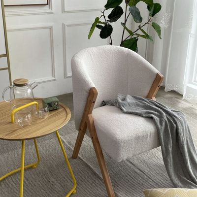 Comfortabele moderne luxe fluweel zachte bank woonkamer lounge massief hout luie gepoleerde witte stoel voor het eten stoel