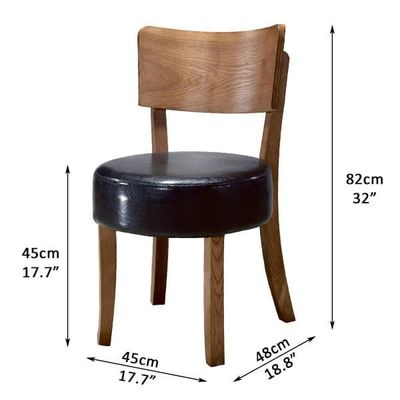Stoel van massief hout voor Nordic-stijl Paddle Leisure Cafe Eetstoel Home Stoel