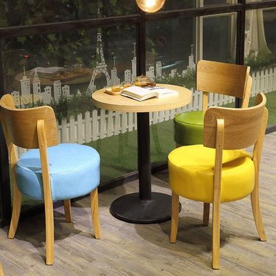Stoel van massief hout voor Nordic-stijl Paddle Leisure Cafe Eetstoel Home Stoel