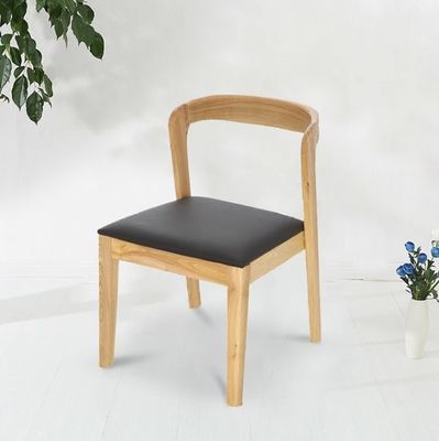 Moderne Nordic Design Solid Wood PU Leer Eetkamer Stoel met Nitrolacquer Afwerking en Postverpakking
