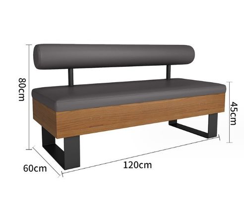 Moderne Nordic Design Solid Wood Chair PU Lederen Woonkamer Sofa Houten stoelen Booth voor comfortabele zitbeleving