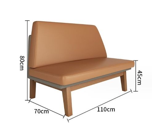 Moderne Nordic Design Solid Wood Chair PU Lederen Woonkamer Sofa Houten stoelen Booth voor comfortabele zitbeleving