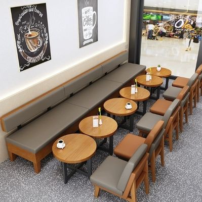 Moderne Nordic Design Solid Wood Chair PU Lederen Woonkamer Sofa Houten stoelen Booth voor comfortabele zitbeleving