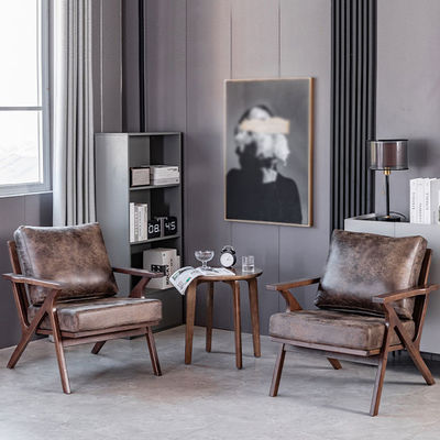 Woonkamer Accent Arm Chair Moderne Noordse houten stoel met fluweel lamswol Hotel design meubels in wit/zwart/geel