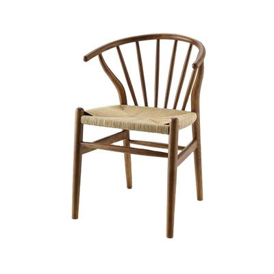 Restaurantstoel van massief hout geweven touw Nordic Design Europese moderne eetkamermeubilair voor restaurantzitjes