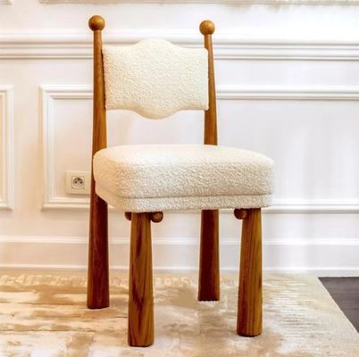 Home Meubelen Moderne ontwerp zachte stoel Hout lamswol Eetkamer stoel Voor woonkamer en hotel