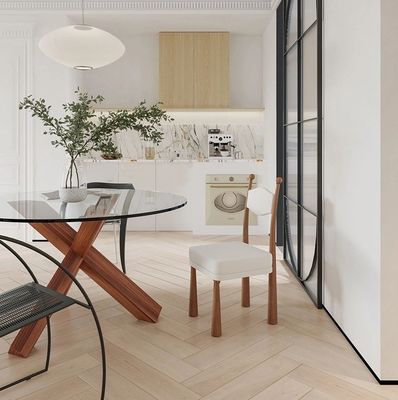 Home Meubelen Moderne ontwerp zachte stoel Hout lamswol Eetkamer stoel Voor woonkamer en hotel