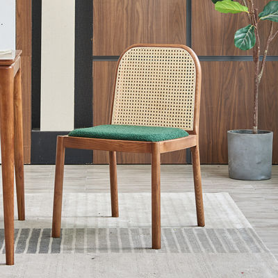 Moderne Natural Rattan Solid Wood Eetstoel Voor Restaurant Eetstoel Eetkamermeubilair Specifieke Eetstoel