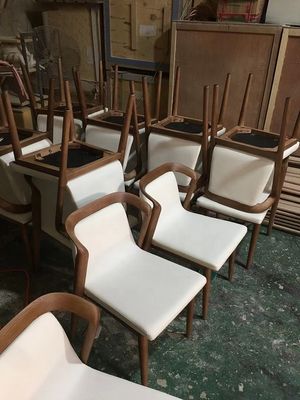 Restaurant Eetstoel Solid Ash Houten Frame Houten Polster fauteuils voor moderne luxe