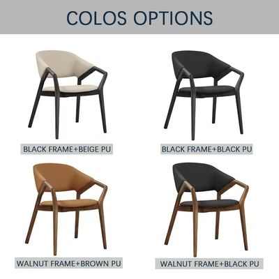 Postverpakking Solid hout PU leer eetkamer stoel voor cafés en restaurants in Nordic stijl