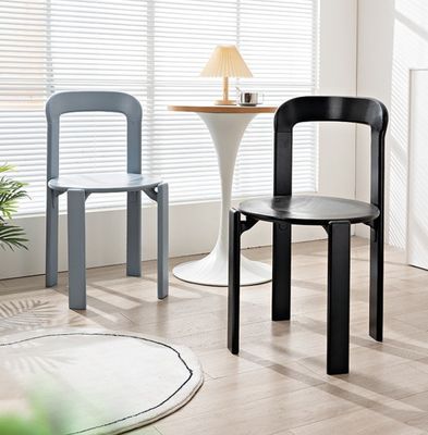 Nordic Modern Hotel Woonkamer Restaurant Solid Wood Back Eetstoelen met Nitrolacquer Afwerking