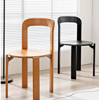 Nordic Modern Hotel Woonkamer Restaurant Solid Wood Back Eetstoelen met Nitrolacquer Afwerking