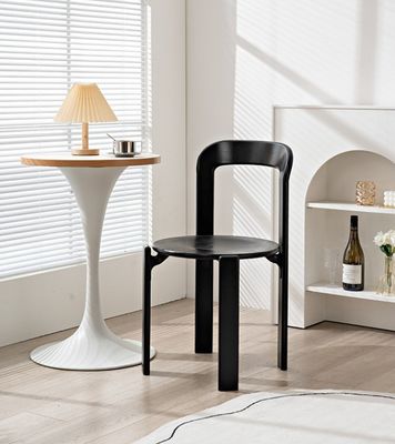 Nordic Modern Hotel Woonkamer Restaurant Solid Wood Back Eetstoelen met Nitrolacquer Afwerking