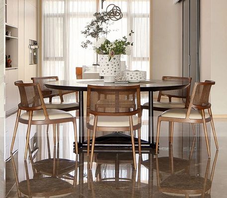 Moderne houten eetkamermeubilair voor hotels Luxe Moderne rattan restaurant stoelen