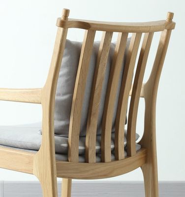 Moderne restaurant Hotel Stof Houten armleunstoel Geplakte Houten Eetstoel Met Geplak in Bulk