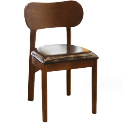 Hotel Restaurant Armloze Nordic Houten Eetkamer Stoel met Rubber Houten Frame