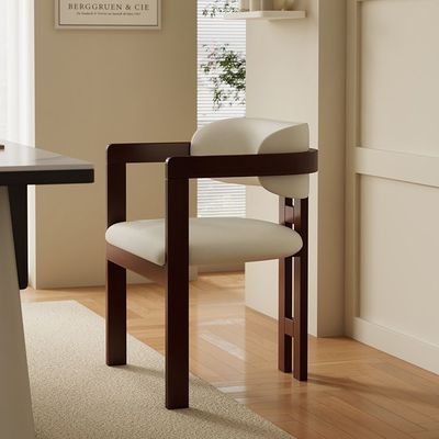 Woonkamer stoel Houten stoelen Moderne monsters Design Zachte stoel Fluweel lamswol Eetkamer voor het inpakken van de post
