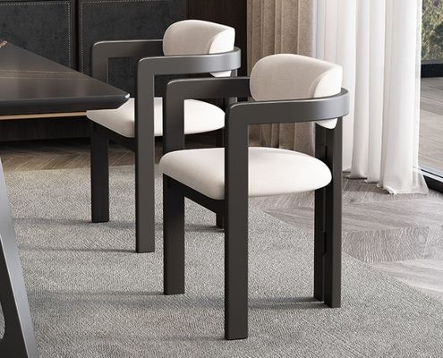 Woonkamer stoel Houten stoelen Moderne monsters Design Zachte stoel Fluweel lamswol Eetkamer voor het inpakken van de post