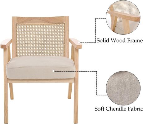 Houten stoelen voor woonkamer en hotel modern ontwerp zachte stoel massief hout rotan eetkamer stoel