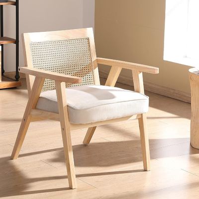 Houten stoelen voor woonkamer en hotel modern ontwerp zachte stoel massief hout rotan eetkamer stoel