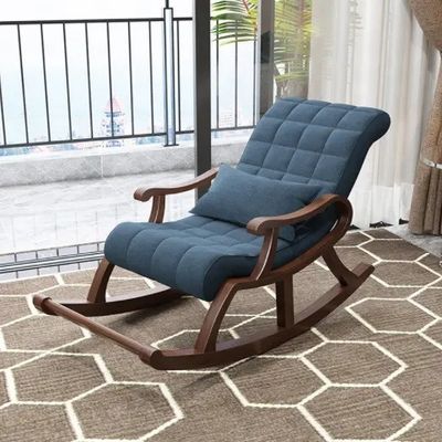 Comfortabele houten meubels Lazy recliner loungestoel voor ontspanning en evenwicht in Leisure stoel stijl woonkamer