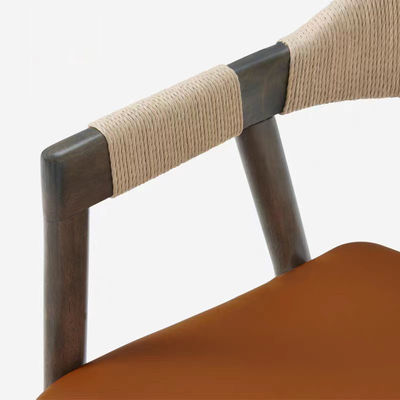 Kantoorgebouw Eetkamer stoel met geweven koord en gelakt afwerking in vintage houten ontwerp