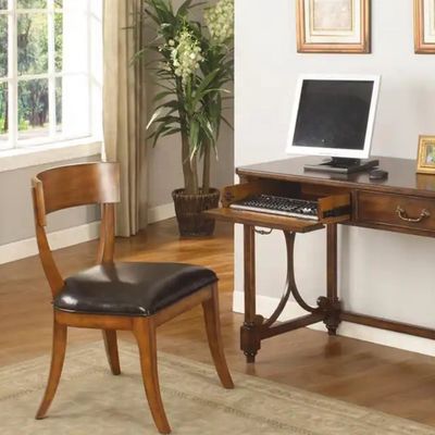 Gepersonaliseerde grootte Restaurant stoel Hout frame leer zacht dik kussen stoel Eetstoel voor huishoudelijk meubilair