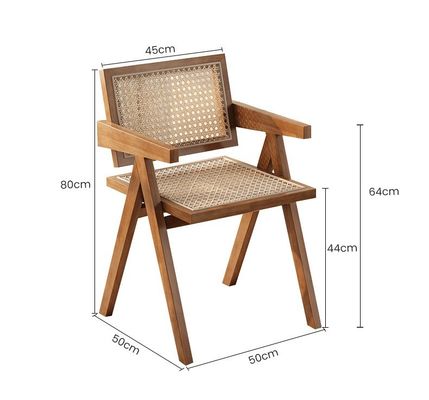 Nordieke stijl geen opvouwbare eetstoel met massief houten frame en gepoleerde Rattan Sea