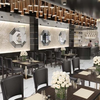 OEM Houten eetstoel met houten benen voor Noordse stof PU leer Banket Hotel Restaurant Evenement en verstelbaar ontwerp