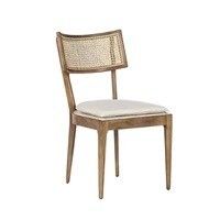 Moderne restaurantmeubilair ontwerp Rattan Back Houten eetstoel met stoffen bekleding