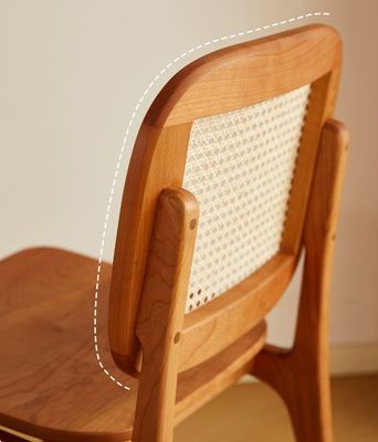 Home Meubelen Moderne natuurlijke geweven rattan massief hout Eetstoel voor hotel en restaurant