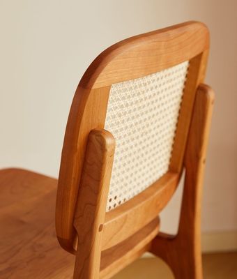 Home Meubelen Moderne natuurlijke geweven rattan massief hout Eetstoel voor hotel en restaurant