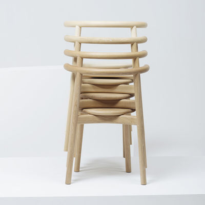 Home Meubelen Nordic Living Room Massivhout Eetstoel met rugleuning en Nitrolacquer afwerking